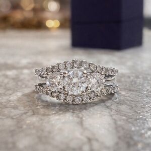 ✨ 1.50 CTTW Diamond Ring & Enhancer Set | 14KT White Gold | Size 7 ✨